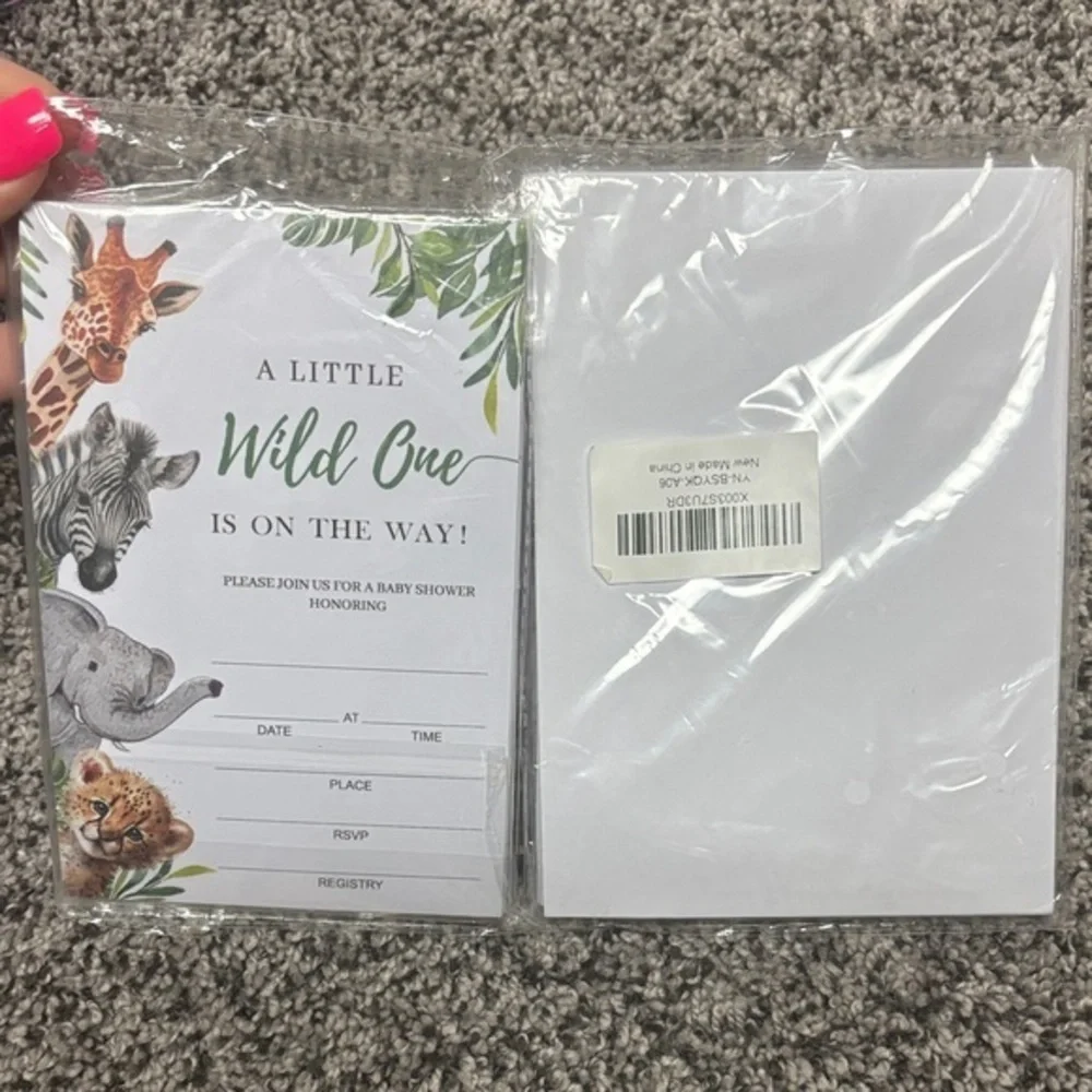 Wild One Baby Shower Invitations